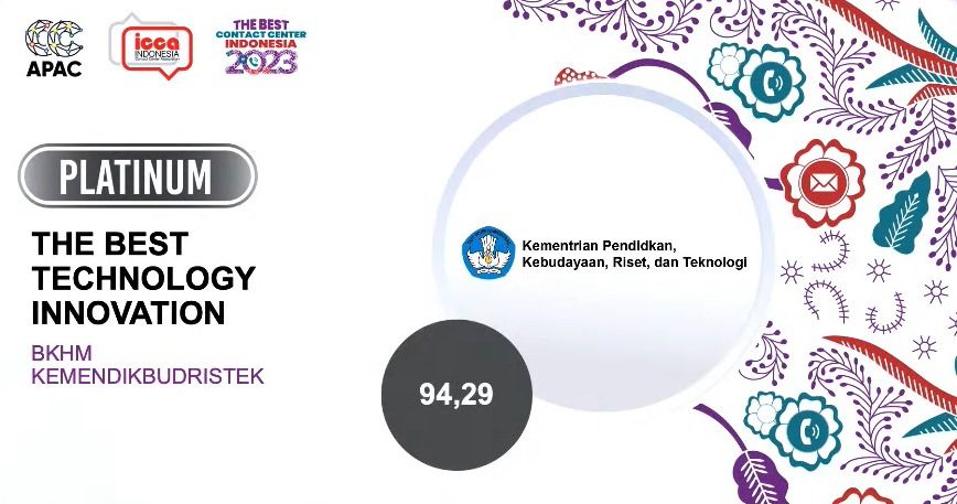 ULT Kemendikbudristek Raih Penghargaan Platinum dalam The Best Contact Center Indonesia 2023